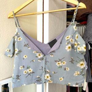 Pacsun pretty floral crop top